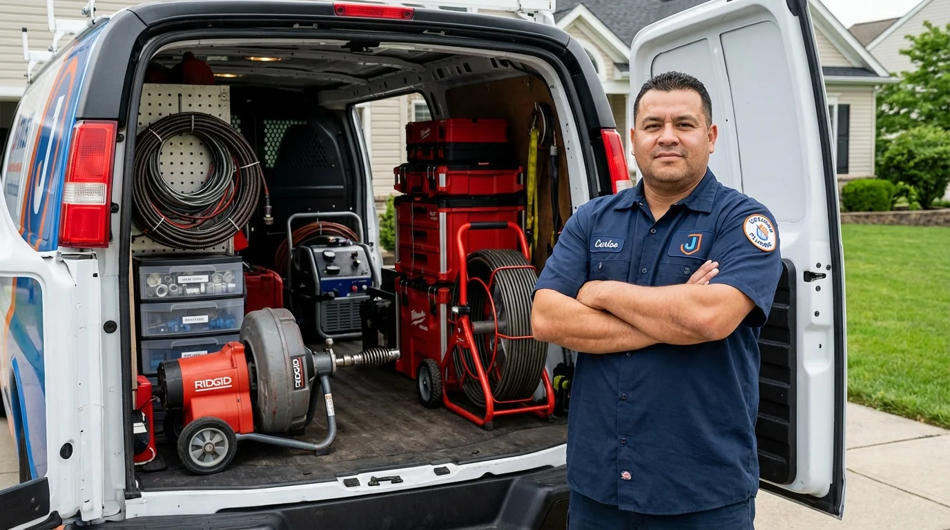 Professional drain cleaning equipment and Johns Plumbing LLC plumber in Harker Heights