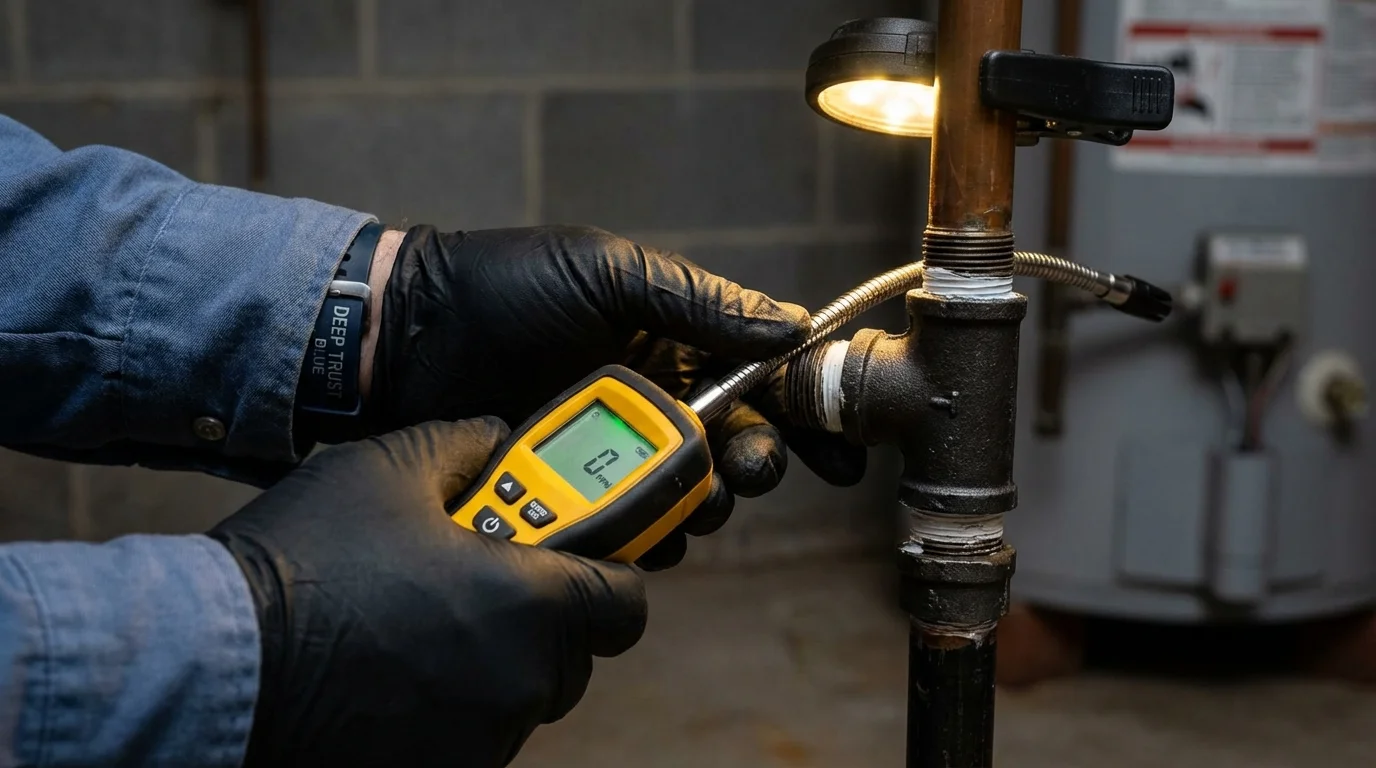 Gas leak detection with electronic sniffer by Johns Plumbing LLC in Harker Heights
