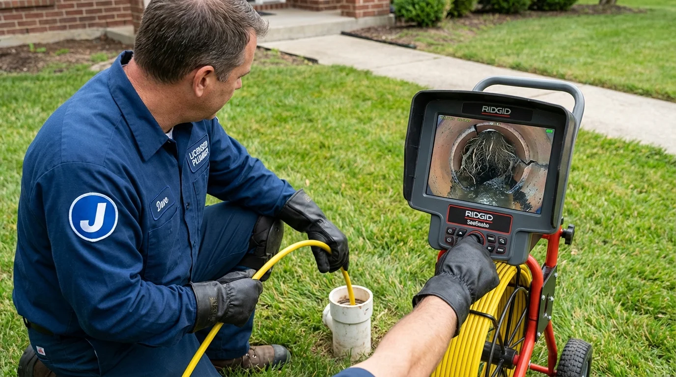 Sewer camera inspection being performed by Johns Plumbing LLC in Harker Heights