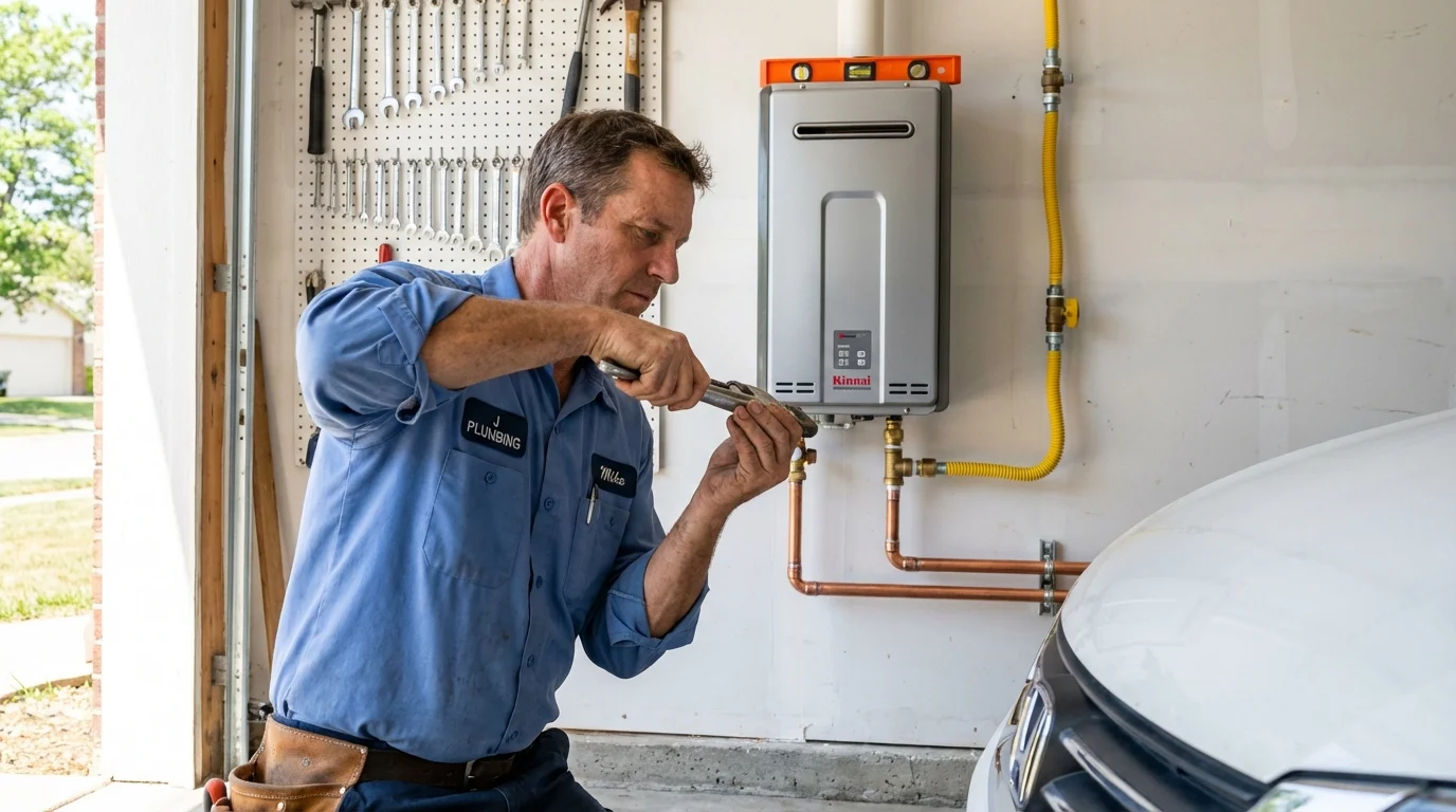 Tankless water heater installation by a Johns Plumbing LLC plumber in Harker Heights